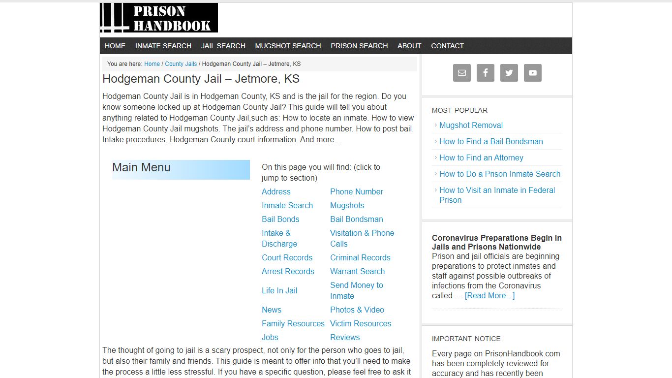 Hodgeman County Jail – Jetmore, KS - prisonhandbook.com